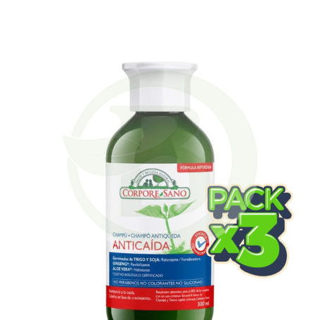Pack 3x Champú Anticaida 300Ml. Corpore Sano