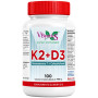 Vitamine D3+K2 Ménaquinone MK7+D3 100 Perles Vbyotics