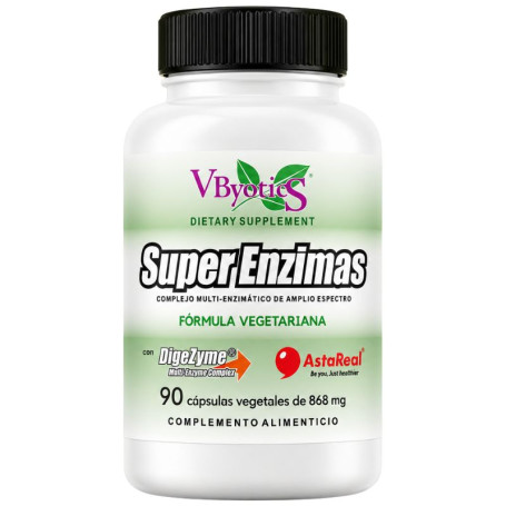 Super Enzymes Végétales avec Digezyme 90 Gélules Vbyotics