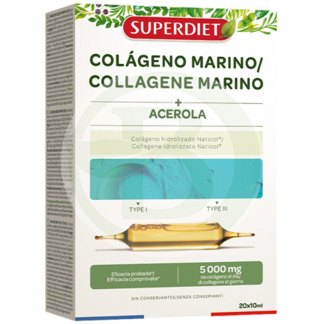Collagène marin à l’acérola 20 Ampoules Superdiet