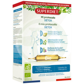 Protocole Bio Détox 3 Phases x 10 Ampoules Superdiet