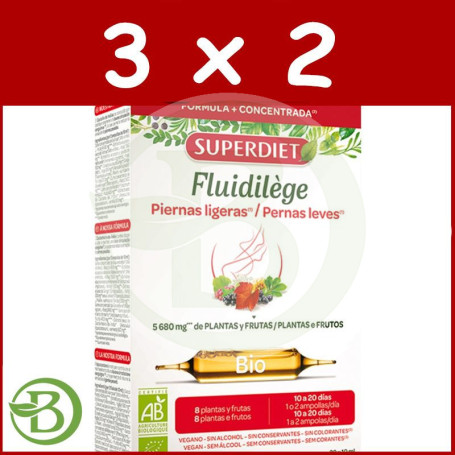 Pack 3x2 Fluidilege Bio 20 Ampollas Superdiet