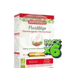 Pack 6x Fluidilege Bio 20 Ampoules Superdiet