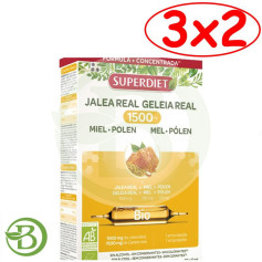 Pack 3x2 Gelée Royale Miel + Pollen Bio 1500mg 20 Ampoules Superdiet