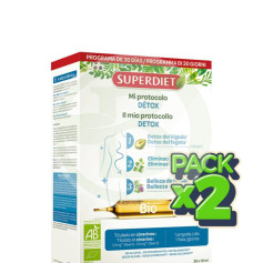Pack 2x Mon Protocole Détox Bio 30 ampoules Superdiet