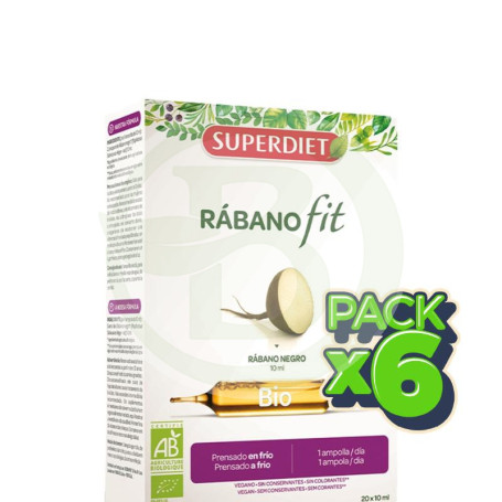 Pack 6x Rábanofit Bio 20 Ampollas Superdiet
