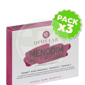 Pack 3x Menodim Piel y Mucosas 30 Cápsulas Dimefar