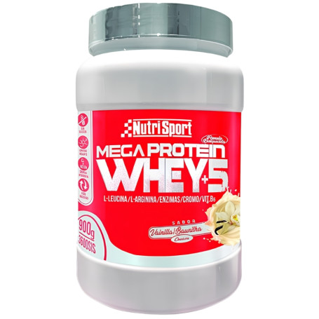 Mega Protein Whey +5 Saveur Vanille 900G Nutrisport