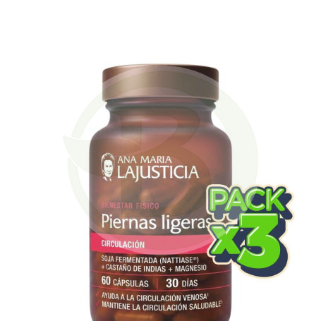 Pack 3x Piernas Ligeras 60 Cápsulas Ana María Lajusticia