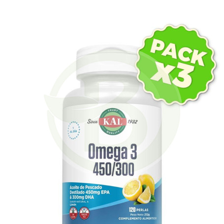 Pack 3x Omega 3 450/300 120 Perlas Kal