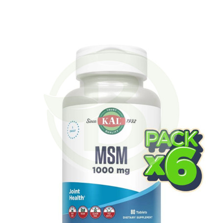 Pack 6x Msm 1000Mg 80 Comprimidos Kal