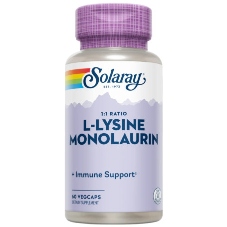 L-Lysine y Monolaurin 60 Gélules Végétales Solaray