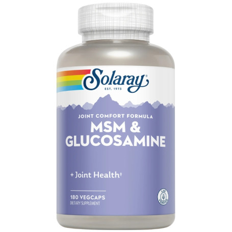 Msm et Glucosamine 180 Gélules Végétales Solaray