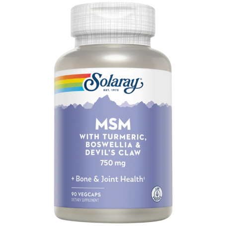 Msm avec Curcuma, Boswellia et Harpagophytum 90 Gélules Solaray