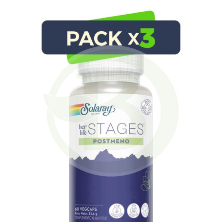 Pack 3x Postmeno Stages 60 Cápsulas Vegetales Solaray
