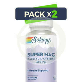 Pack 2x Super Nac 600Mg 60 Cápsulas Vegetales Solaray
