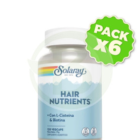 Pack 6x Hair Nutrients 120 Cápsulas Vegetales Solaray