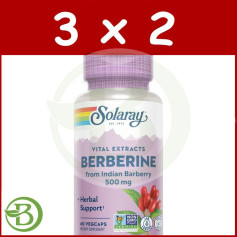 Pack 3x2 Berbérine 500Mg 60 Gélules Végétales Solaray