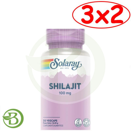 Pack 3x2 Shilajit 100Mg 30 Cápsulas Vegetales Solaray