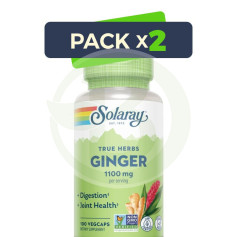 Pack 2x Raíz De Jengibre 550Mg 100 Cápsulas Vegetales Solaray