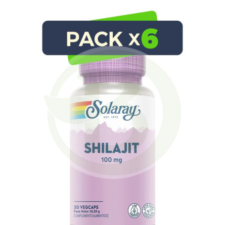 Pack 6x Shilajit 100Mg 30 Cápsulas Vegetales Solaray