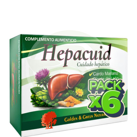 Pack 6x Hepacuid 60 Cápsulas Golden Green