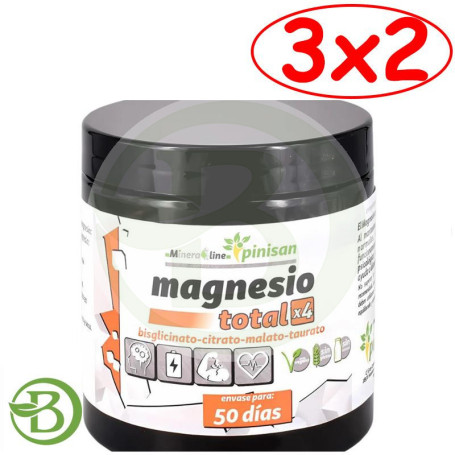 Pack 3x2 Magnesio Total X4 en Polvo 150G Pinisan