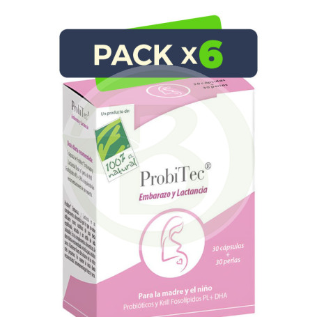 Pack 6x Probitec® Embarazo y Lactancia (30 Cáp+30Perlas) 100% Natural
