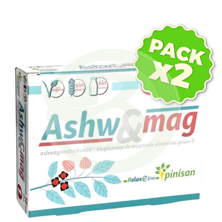 Pack 2x Ashw&Mag 30 Capsulas Pinisan