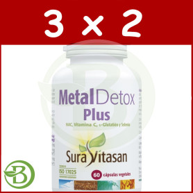 Pack 3x2 Metal Detox Plus 60 Cápsulas Sura Vitasan