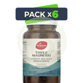 Pack 6x Triple Magnesio 60 Comprimidos el Granero