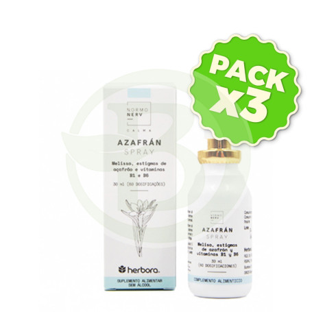 Pack 3x Azafran Spray 30Ml. Normonerv Herbora