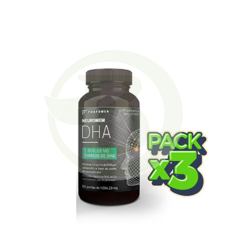 Pack 3x Neuromem Dha 1.000Mg. 60 Perlas Herbora