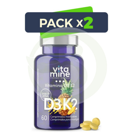 Pack 2x Vitamina D3 y K2 60 Comprimidos Herbora