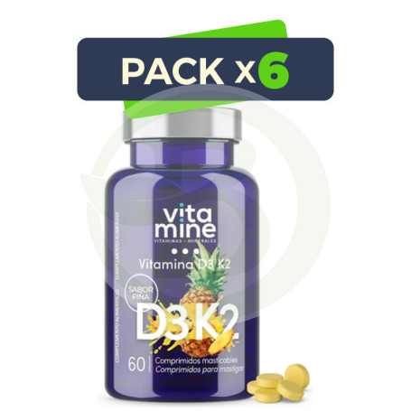 Pack 6x Vitamina D3 y K2 60 Comprimidos Herbora