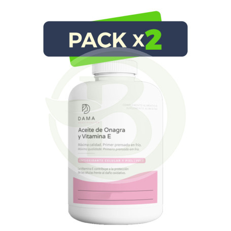 Pack 2x Aceite De Onagra y Vitamina E 180 Perlas Herbora