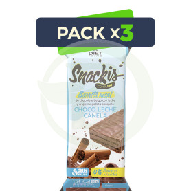 Pack 3x Snackis Compleat Choco Leche Sabor Canela 35 Gr Herbora