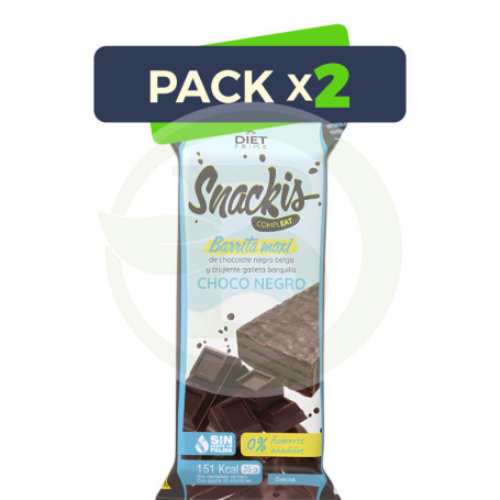 Pack 2x Snackis Compleat Choco Negro 35 Gr Herbora