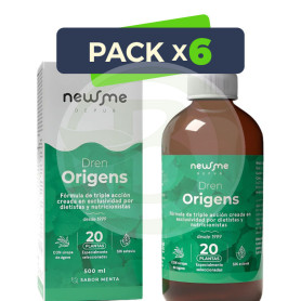 Pack 6x Dren Origens Sabor Menta 500Ml Herbora